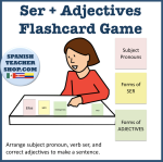 Ser Adjectives Flashcard Game
