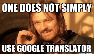 one does not simply use google translate