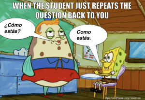 Student just repeats question