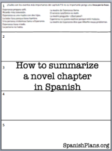 How to summarize a chapter in Spanish