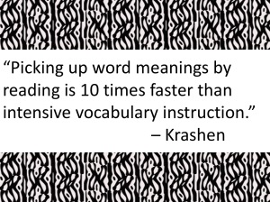 Picking up word meanings by reading is 10 times faster than intensive vocabulary instruction